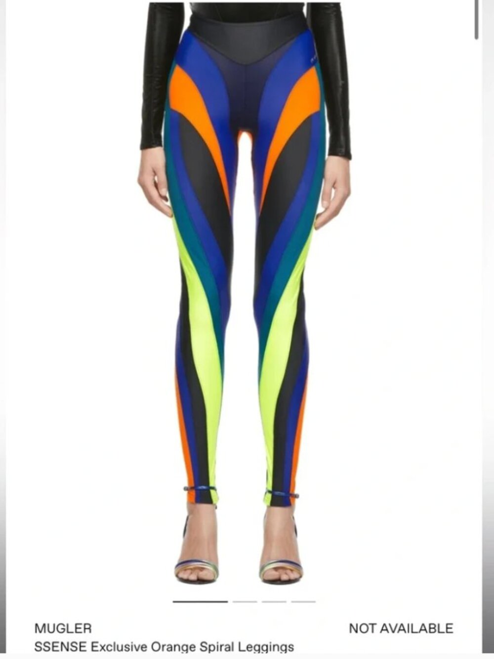 Mugler Multicolor Spiral Leggings Size 2 EUC
